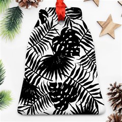 Black And White Tropical Leafs Pattern, Vector Image Ornament (bell) by Casemiro