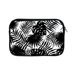 Black And White Tropical Leafs Pattern, Vector Image Apple Ipad Mini Zipper Cases by Casemiro