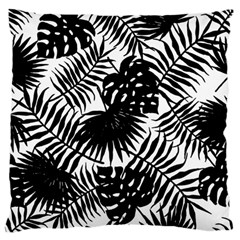 Black And White Tropical Leafs Pattern, Vector Image Standard Flano Cushion Case (two Sides) by Casemiro