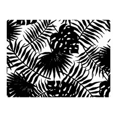 Black And White Tropical Leafs Pattern, Vector Image Double Sided Flano Blanket (mini)  by Casemiro