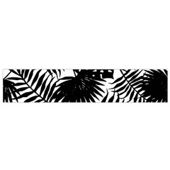 Black And White Tropical Leafs Pattern, Vector Image Small Flano Scarf