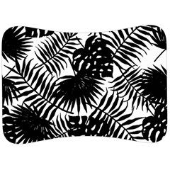 Black And White Tropical Leafs Pattern, Vector Image Velour Seat Head Rest Cushion by Casemiro