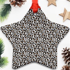 Leopard Spots Pattern, Geometric Dots, Animal Fur Print Ornament (star) by Casemiro