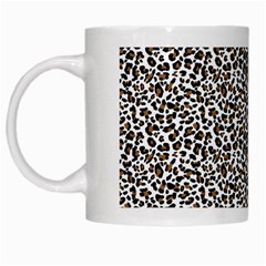 Leopard Spots Pattern, Geometric Dots, Animal Fur Print White Mugs by Casemiro