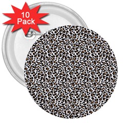 Leopard Spots Pattern, Geometric Dots, Animal Fur Print 3  Buttons (10 Pack)  by Casemiro