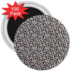 Leopard Spots Pattern, Geometric Dots, Animal Fur Print 3  Magnets (100 Pack) by Casemiro