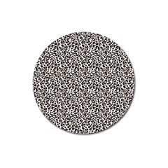 Leopard Spots Pattern, Geometric Dots, Animal Fur Print Magnet 3  (round) by Casemiro