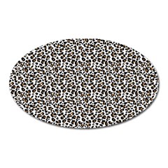 Leopard Spots Pattern, Geometric Dots, Animal Fur Print Oval Magnet by Casemiro