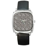 Leopard spots pattern, geometric dots, animal fur print Square Metal Watch Front