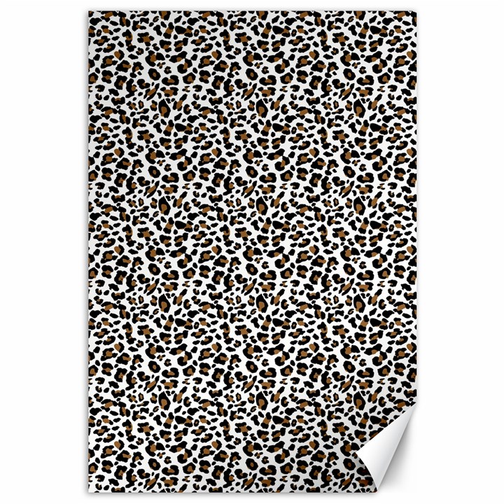 Leopard spots pattern, geometric dots, animal fur print Canvas 12  x 18 