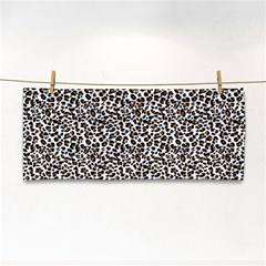 Leopard Spots Pattern, Geometric Dots, Animal Fur Print Hand Towel by Casemiro