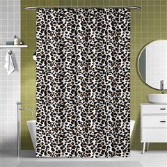 Leopard Spots Pattern, Geometric Dots, Animal Fur Print Shower Curtain 48  X 72  (small)  by Casemiro