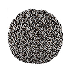 Leopard Spots Pattern, Geometric Dots, Animal Fur Print Standard 15  Premium Round Cushions by Casemiro