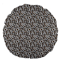 Leopard Spots Pattern, Geometric Dots, Animal Fur Print Large 18  Premium Round Cushions by Casemiro