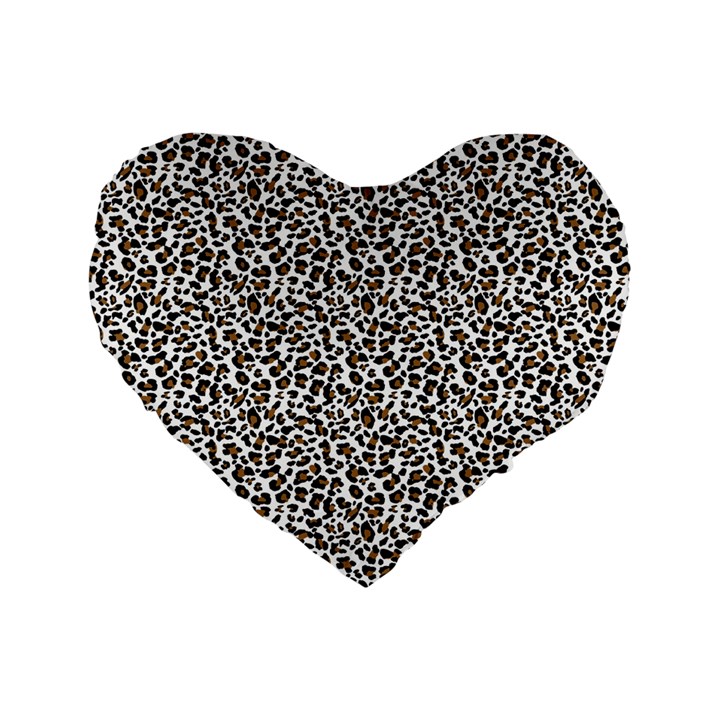 Leopard spots pattern, geometric dots, animal fur print Standard 16  Premium Heart Shape Cushions