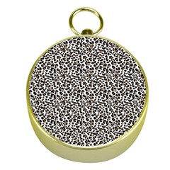 Leopard Spots Pattern, Geometric Dots, Animal Fur Print Gold Compasses by Casemiro