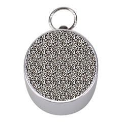 Leopard Spots Pattern, Geometric Dots, Animal Fur Print Mini Silver Compasses by Casemiro