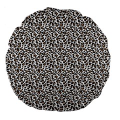 Leopard Spots Pattern, Geometric Dots, Animal Fur Print Large 18  Premium Flano Round Cushions by Casemiro