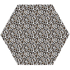 Leopard Spots Pattern, Geometric Dots, Animal Fur Print Wooden Puzzle Hexagon by Casemiro