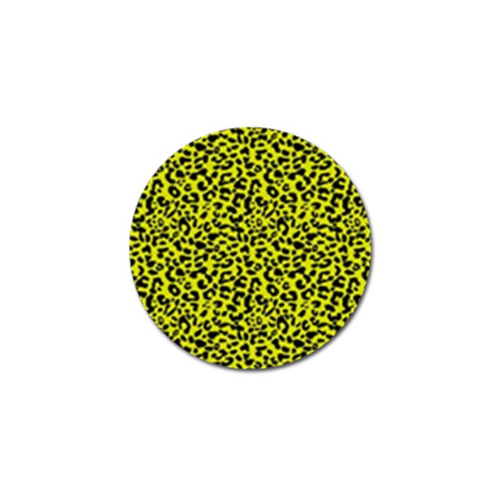 Leopard spots pattern, yellow and black animal fur print, wild cat theme Golf Ball Marker (10 pack)