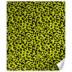 Leopard Spots Pattern, Yellow And Black Animal Fur Print, Wild Cat Theme Canvas 8  X 10  by Casemiro