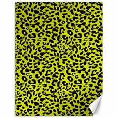 Leopard Spots Pattern, Yellow And Black Animal Fur Print, Wild Cat Theme Canvas 12  X 16  by Casemiro