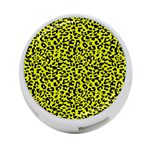 Leopard spots pattern, yellow and black animal fur print, wild cat theme 4-Port USB Hub (Two Sides) Front