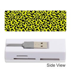 Leopard Spots Pattern, Yellow And Black Animal Fur Print, Wild Cat Theme Memory Card Reader (stick) by Casemiro