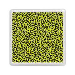 Leopard Spots Pattern, Yellow And Black Animal Fur Print, Wild Cat Theme Memory Card Reader (square) by Casemiro