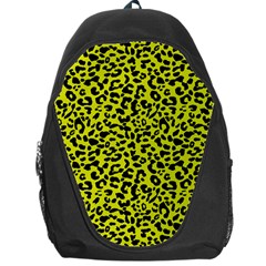 Leopard Spots Pattern, Yellow And Black Animal Fur Print, Wild Cat Theme Backpack Bag by Casemiro