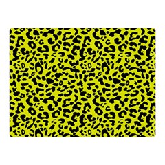 Leopard Spots Pattern, Yellow And Black Animal Fur Print, Wild Cat Theme Double Sided Flano Blanket (mini)  by Casemiro