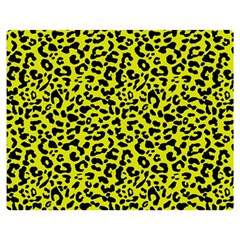 Leopard Spots Pattern, Yellow And Black Animal Fur Print, Wild Cat Theme Double Sided Flano Blanket (medium)  by Casemiro