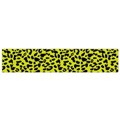 Leopard Spots Pattern, Yellow And Black Animal Fur Print, Wild Cat Theme Small Flano Scarf by Casemiro