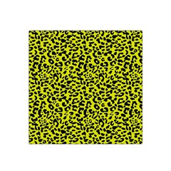 Leopard Spots Pattern, Yellow And Black Animal Fur Print, Wild Cat Theme Satin Bandana Scarf by Casemiro