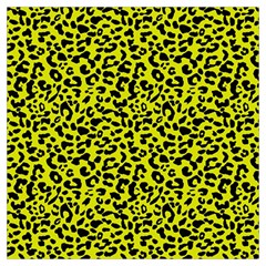 Leopard Spots Pattern, Yellow And Black Animal Fur Print, Wild Cat Theme Long Sheer Chiffon Scarf 