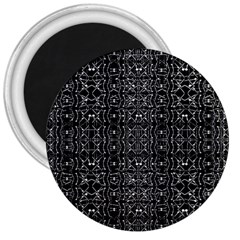 Black And White Ethnic Ornate Pattern 3  Magnets by dflcprintsclothing