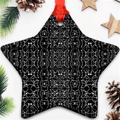 Black And White Ethnic Ornate Pattern Ornament (star)