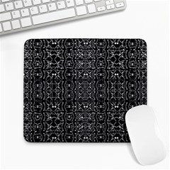 Black And White Ethnic Ornate Pattern Large Mousepads by dflcprintsclothing