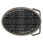 Black And White Ethnic Ornate Pattern Belt Buckles Front