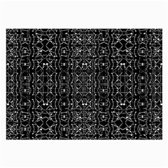 Black And White Ethnic Ornate Pattern Large Glasses Cloth by dflcprintsclothing