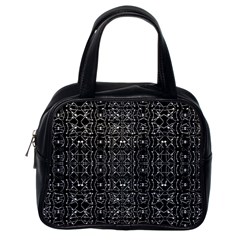 Black And White Ethnic Ornate Pattern Classic Handbag (one Side) by dflcprintsclothing