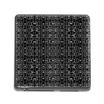 Black And White Ethnic Ornate Pattern Memory Card Reader (Square 5 Slot) Front