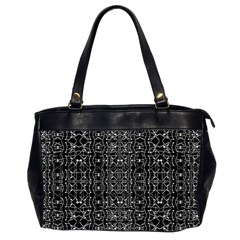 Black And White Ethnic Ornate Pattern Oversize Office Handbag (2 Sides) by dflcprintsclothing