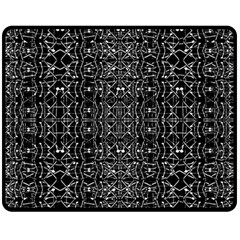 Black And White Ethnic Ornate Pattern Fleece Blanket (medium)  by dflcprintsclothing