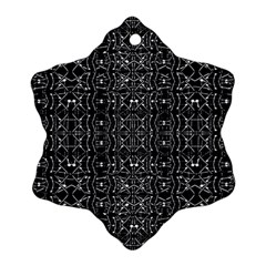 Black And White Ethnic Ornate Pattern Ornament (snowflake)