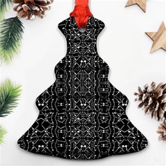 Black And White Ethnic Ornate Pattern Ornament (christmas Tree)  by dflcprintsclothing