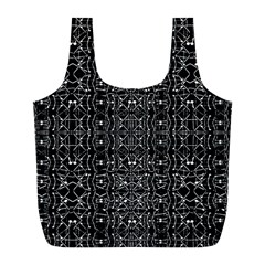 Black And White Ethnic Ornate Pattern Full Print Recycle Bag (l) by dflcprintsclothing