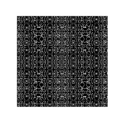 Black And White Ethnic Ornate Pattern Small Satin Scarf (square) by dflcprintsclothing