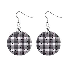 Pattern Petit carreaux Mini Button Earrings