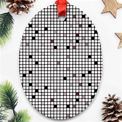 Pattern Petit carreaux Oval Ornament (Two Sides)